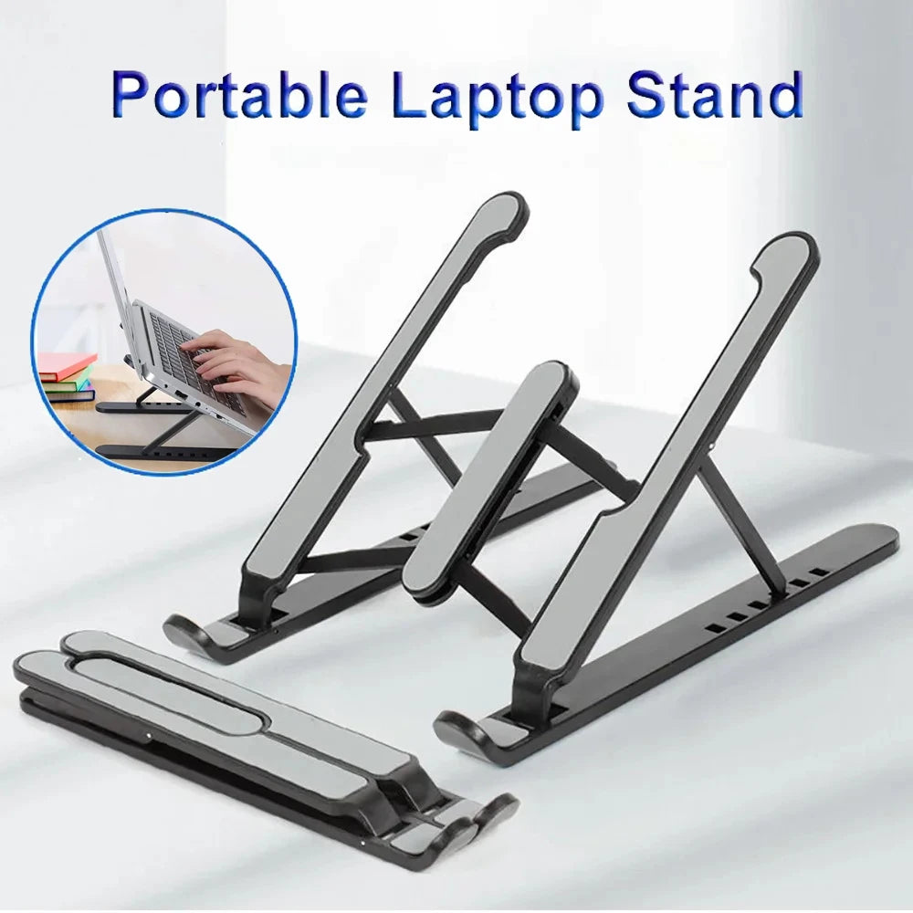 Foldable Aluminum Laptop Stand | Adjustable Portable Notebook Holder for MacBook & PC