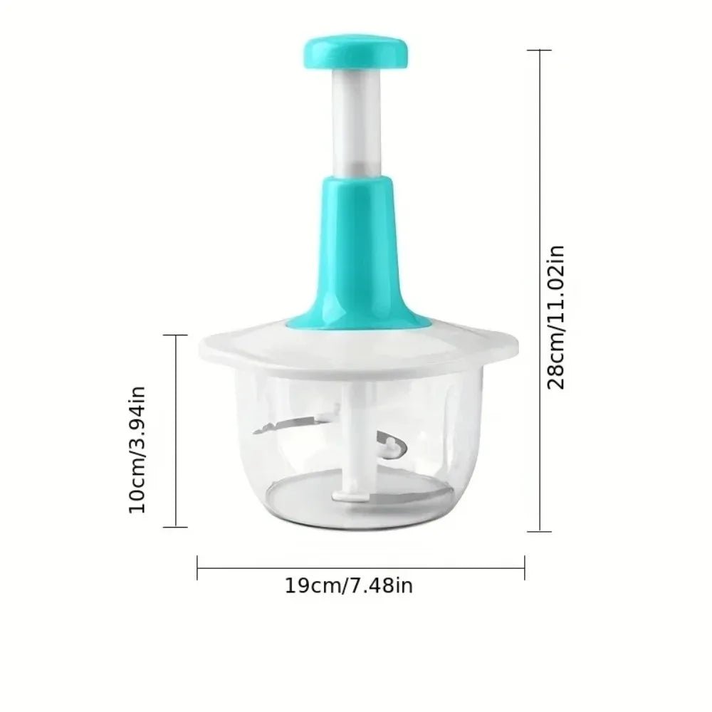 1.5L Manual Push Food Chopper | Multipurpose Vegetable & Garlic Cutter - O Galaxy Mart