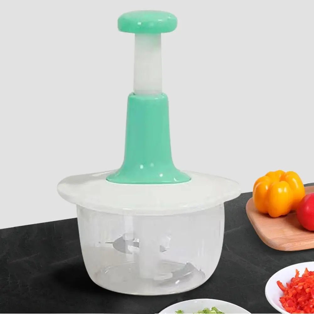 1.5L Manual Push Food Chopper | Multipurpose Vegetable & Garlic Cutter - O Galaxy Mart