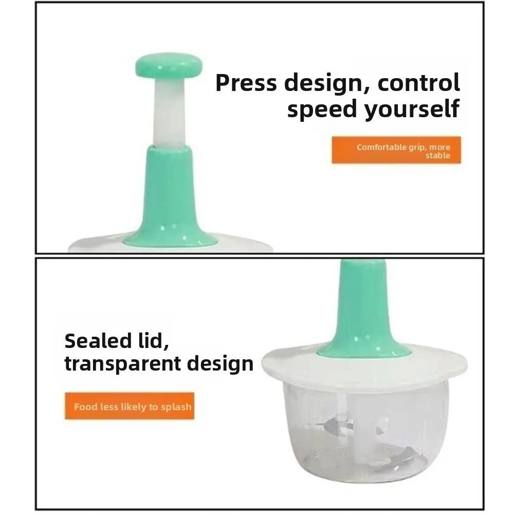 1.5L Manual Push Food Chopper | Multipurpose Vegetable & Garlic Cutter - O Galaxy Mart