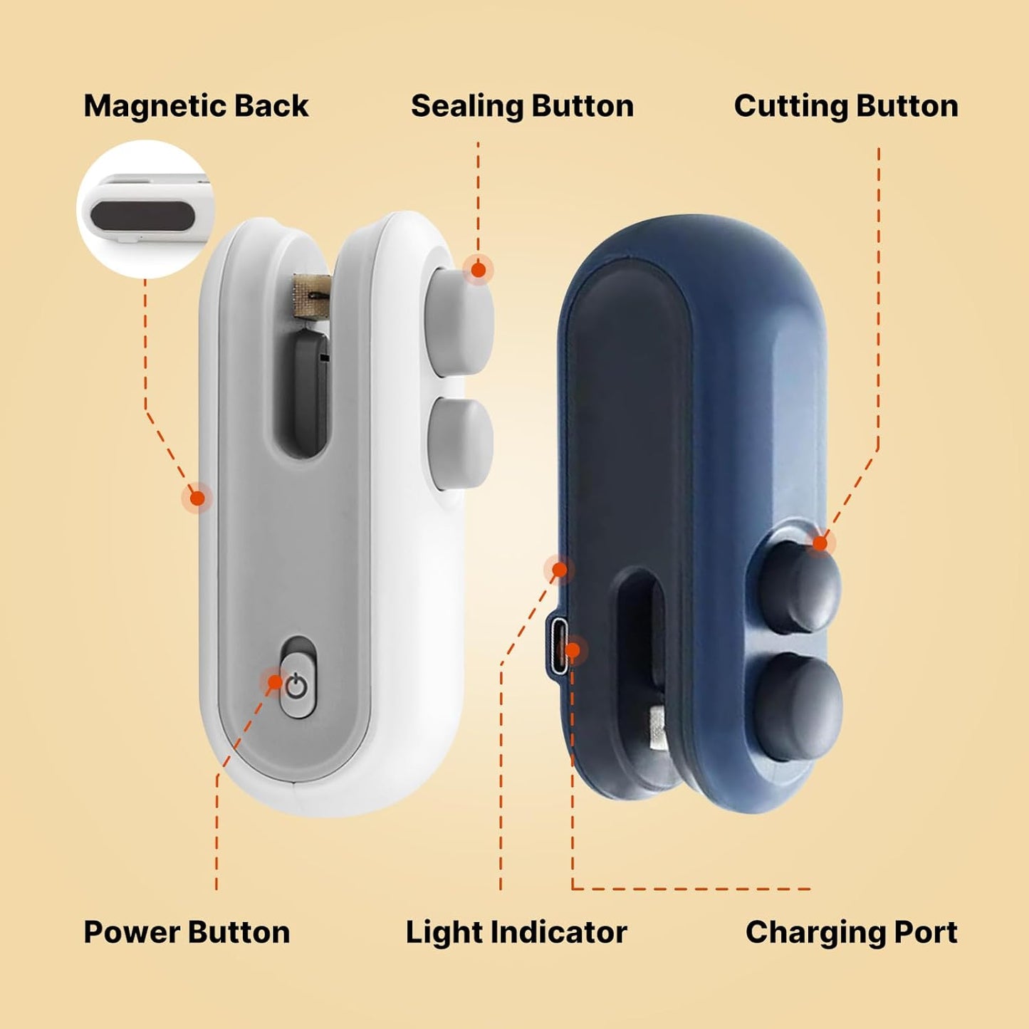 2-in-1 USB Rechargeable Mini Bag Sealer & Cutter - O Galaxy Mart