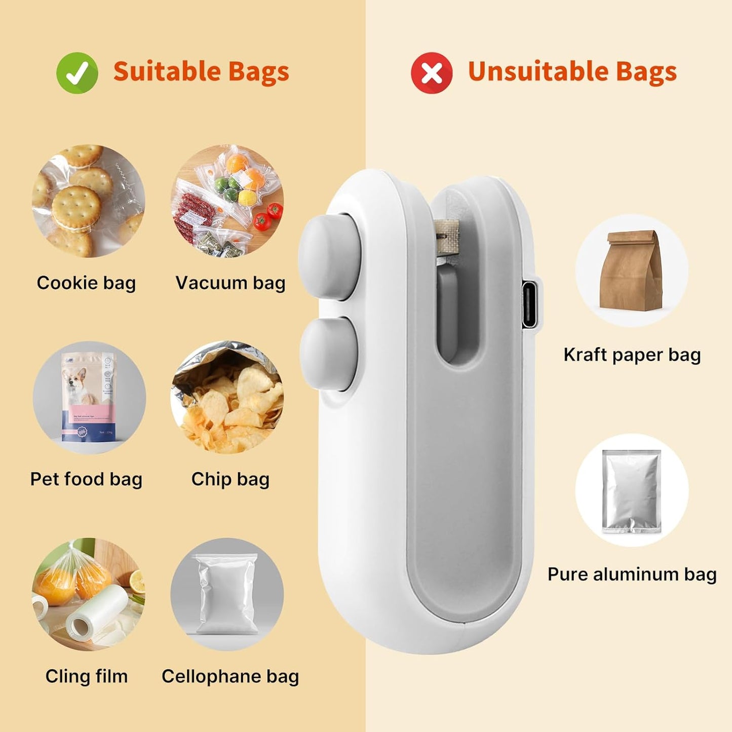 2-in-1 USB Rechargeable Mini Bag Sealer & Cutter - O Galaxy Mart