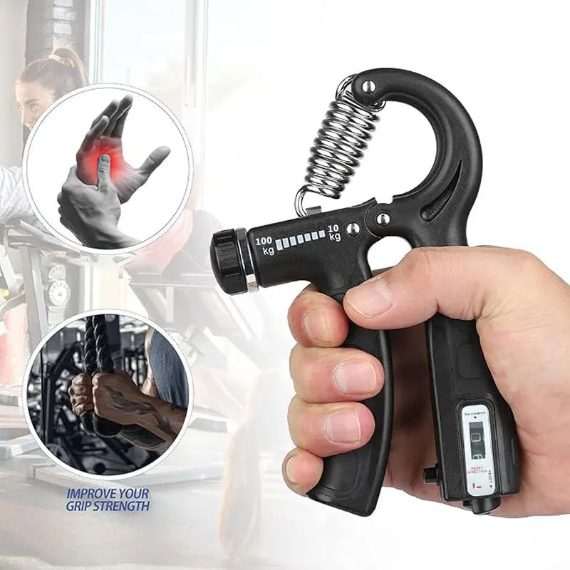 Adjustable Hand Grip Strengthener with Counter | 5-60KG Resistance