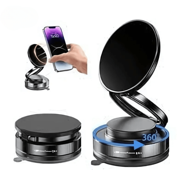 360° Folding Magnetic Phone Holder | Vacuum Suction Car & Desk Mount - O Galaxy Mart