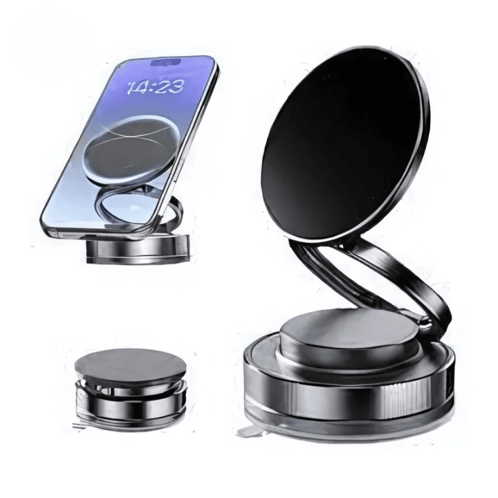 360° Folding Magnetic Phone Holder | Vacuum Suction Car & Desk Mount - O Galaxy Mart