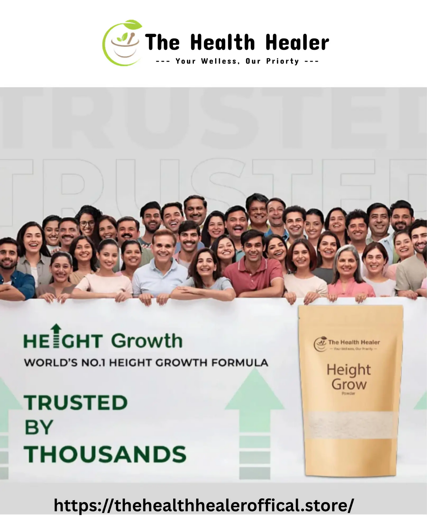Height Growth Powder — Natural Nutritional Supplement (70g) The Health Healer™ Official