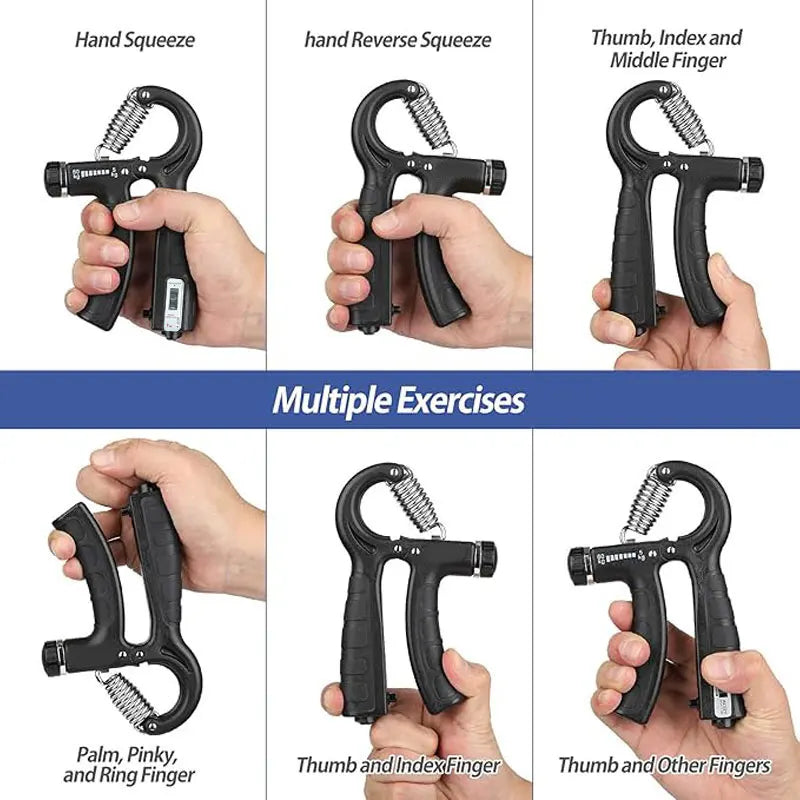 Adjustable Hand Grip Strengthener with Counter | 5-60KG Resistance