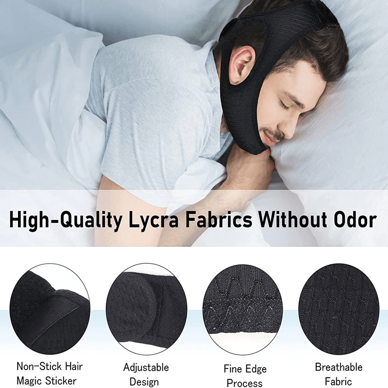 Anti Snoring Chin Strap Sleep Apnea Snore Stop Belt Snoreless Sleep Jaw Solution - O Galaxy Mart