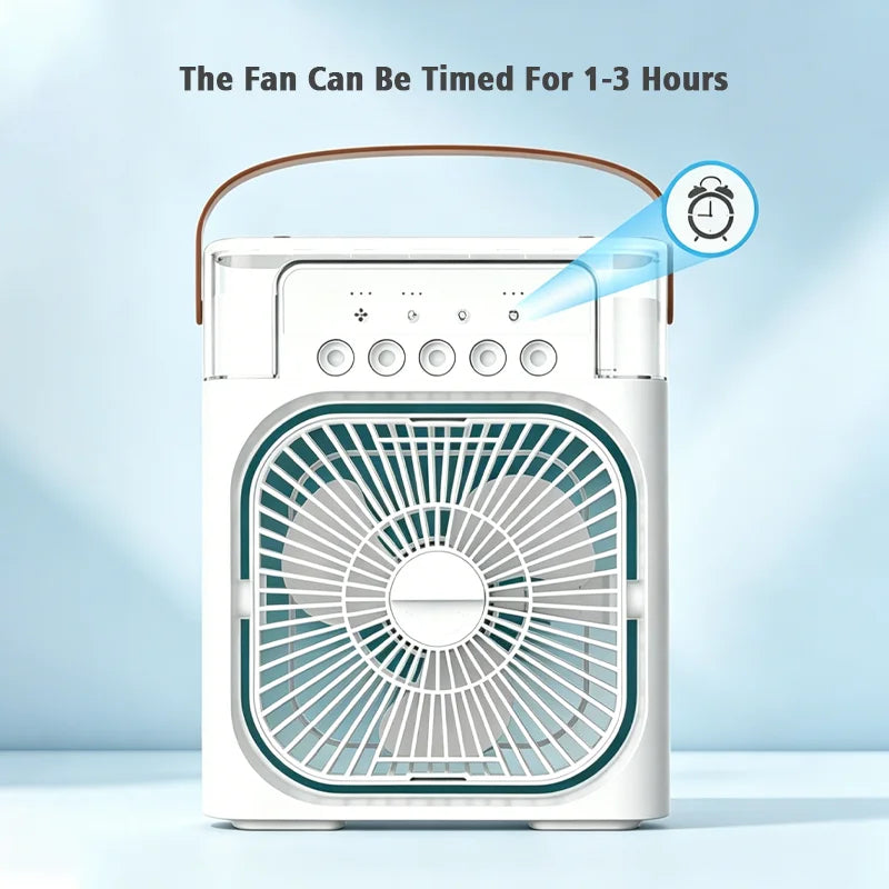 Portable Air Conditioner Fan | Air Cooler, Humidifier & LED Light 10"
