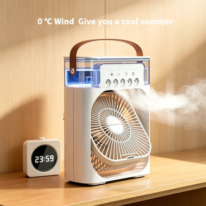 Portable Air Conditioner Fan | Air Cooler, Humidifier & LED Light 10"