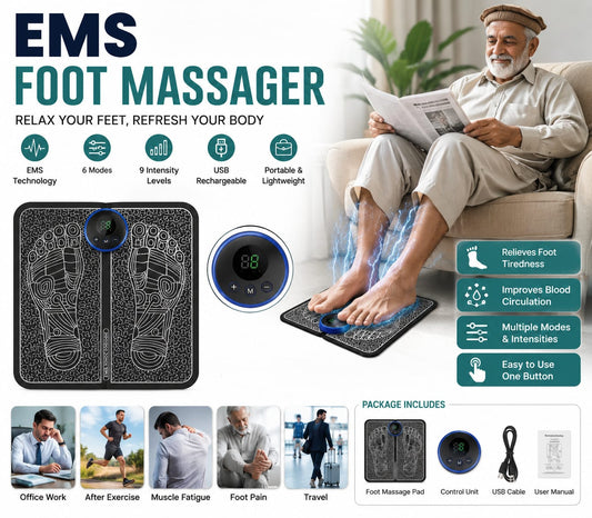 EMS Foot Massager – Smart Electric Foot Massage Pad for Relaxation & Comfort - O Galaxy Mart