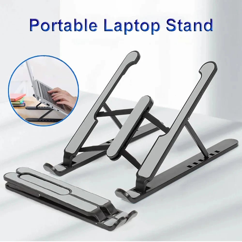 Foldable Aluminum Laptop Stand | Adjustable Portable Notebook Holder for MacBook & PC - O Galaxy Mart
