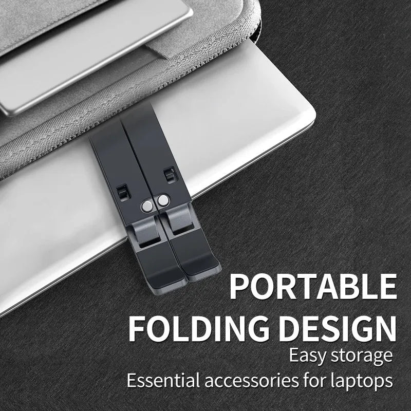 Foldable Aluminum Laptop Stand | Adjustable Portable Notebook Holder for MacBook & PC - O Galaxy Mart