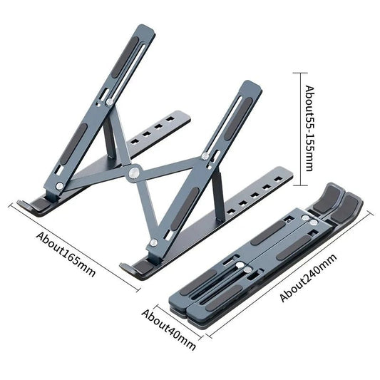 Foldable Aluminum Laptop Stand | Adjustable Portable Notebook Holder for MacBook & PC - O Galaxy Mart