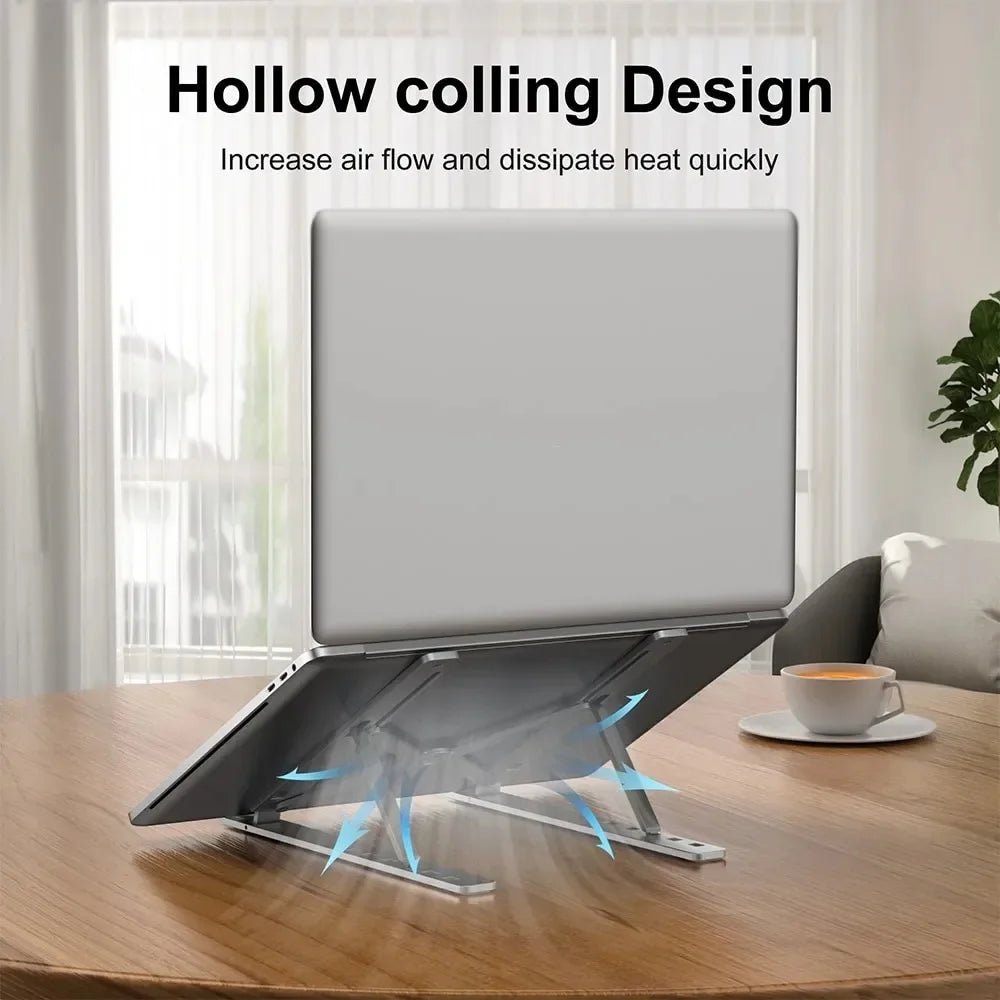 Foldable Aluminum Laptop Stand | Adjustable Portable Notebook Holder for MacBook & PC - O Galaxy Mart