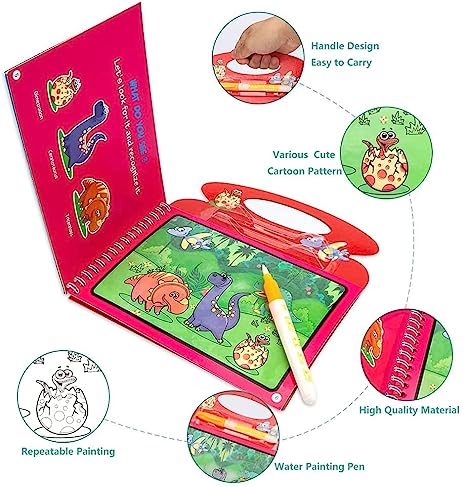 Magical Drawing Books With Pen, Water Reveal Activity Book For Kid (random Design Books) - O Galaxy Mart