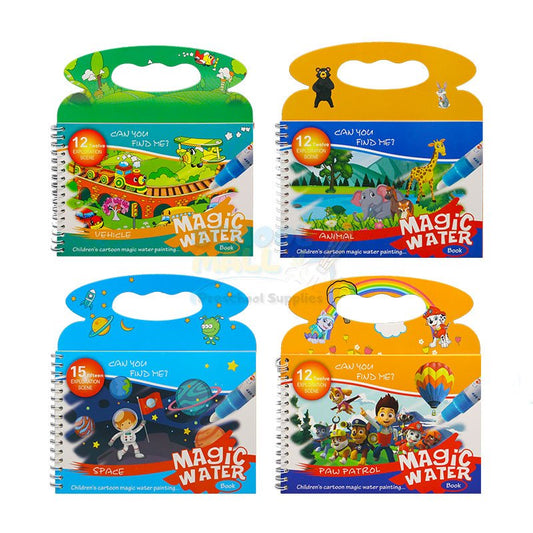 Magical Drawing Books With Pen, Water Reveal Activity Book For Kid (random Design Books) - O Galaxy Mart