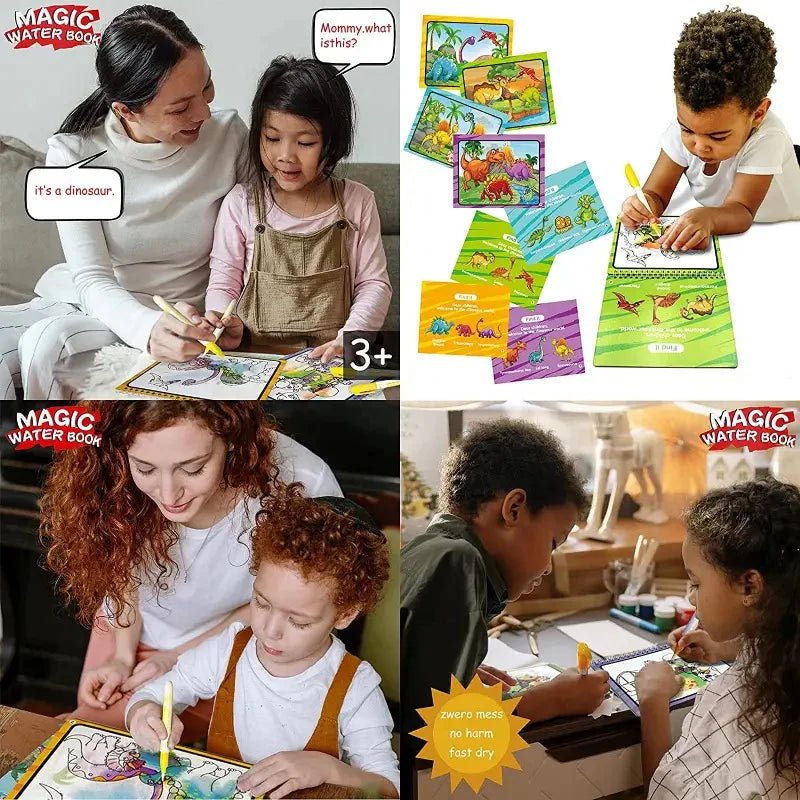 Magical Drawing Books With Pen, Water Reveal Activity Book For Kid (random Design Books) - O Galaxy Mart