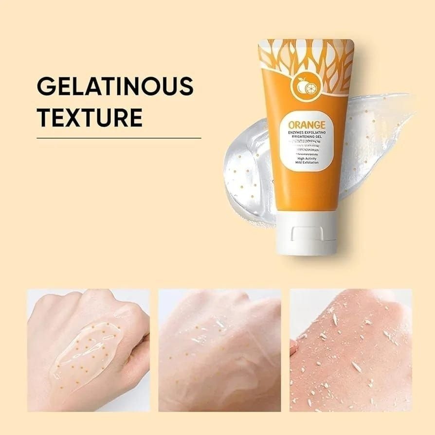 Orange Enzyme Exfoliating Gel | Brightening & Gentle Citrus Enzyme Scrub | Removes Dead Skin, Smooths Texture & Reveals Radiant, Glowing Skin (50gm) - O Galaxy Mart