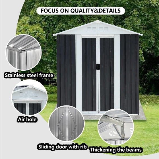 Outdoor Metal Gardening Tools Storage Shed - O Galaxy Mart