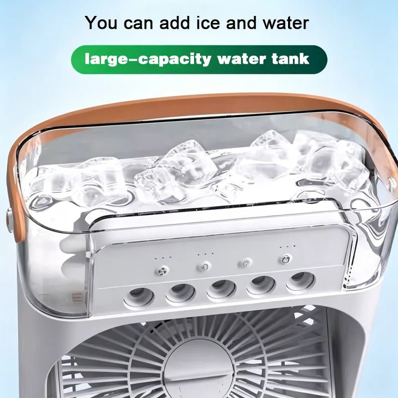 Portable Air Conditioner Fan | Air Cooler, Humidifier & LED Light 10" - O Galaxy Mart