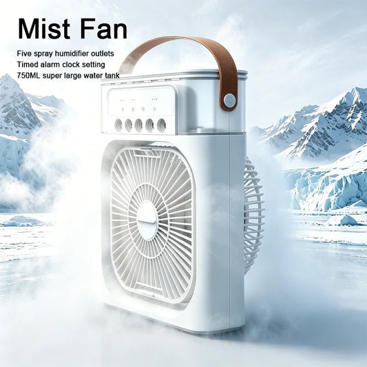Portable Air Conditioner Fan | Air Cooler, Humidifier & LED Light 10" - O Galaxy Mart
