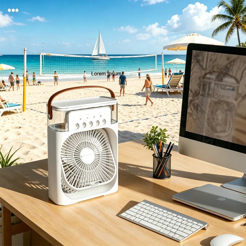 Portable Air Conditioner Fan | Air Cooler, Humidifier & LED Light 10" - O Galaxy Mart