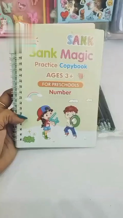 Montessori Sank Magic Practice Books | Tracing & Writing Learning Set (4 Books)