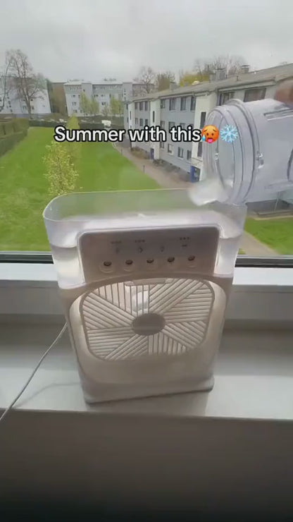 Portable Air Conditioner Fan | Air Cooler, Humidifier & LED Light 10"