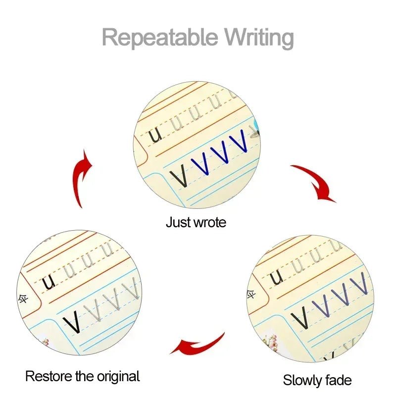 Reuseable Sank Magic Practice Books | Tracing & Writing Learning Set (4 Books) - O Galaxy Mart