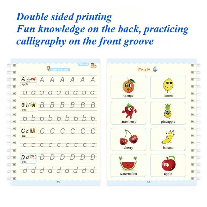 Reuseable Sank Magic Practice Books | Tracing & Writing Learning Set (4 Books) - O Galaxy Mart